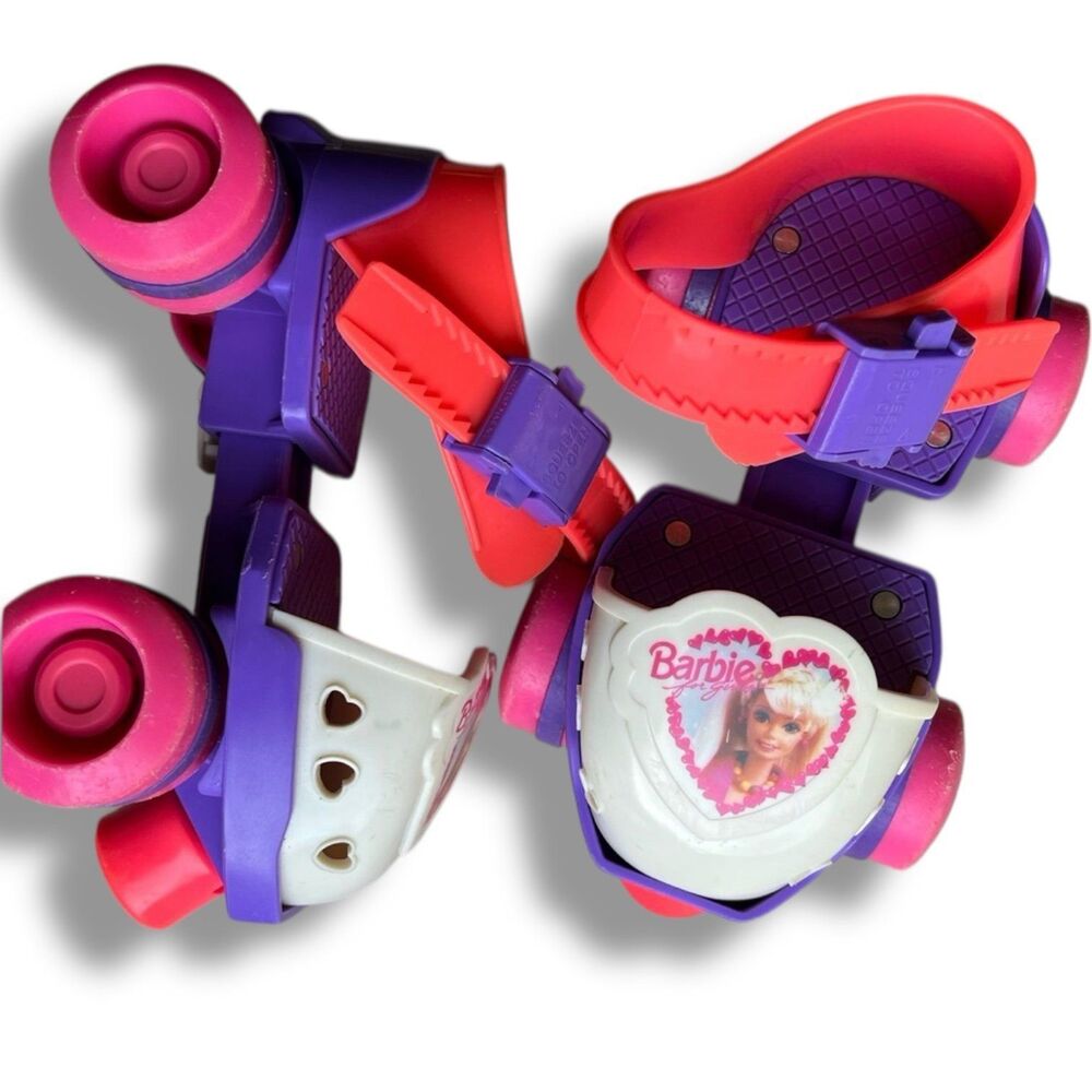 Vintage Barbie 1-2-3 Grow With Me Roller Skates Adjustable Lock Kids 90’s